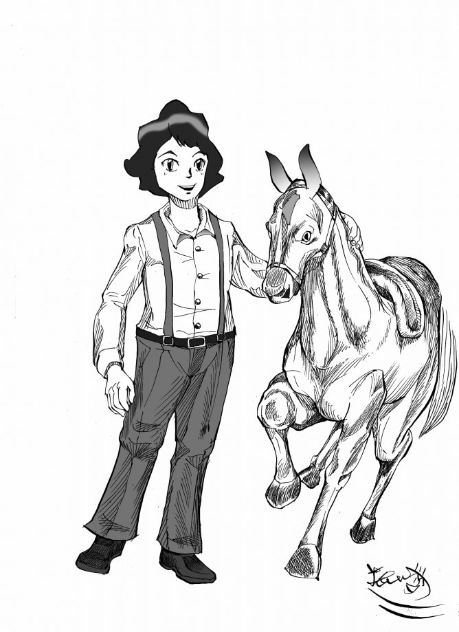 丸ペンの線 バートと馬