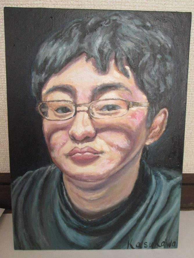 友人の顔を描いた肖像画の画像