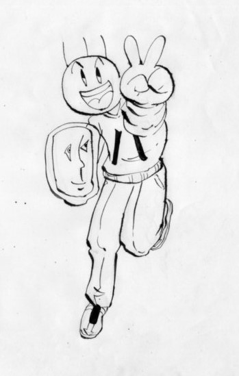 バカオがピースしているイラスト