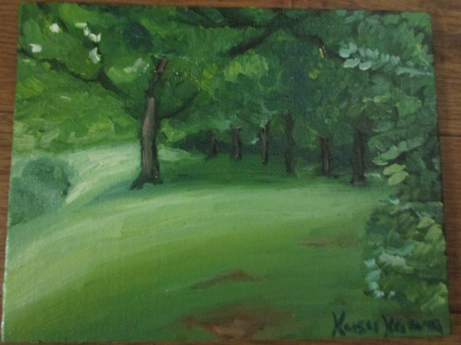 森を描いた油彩画