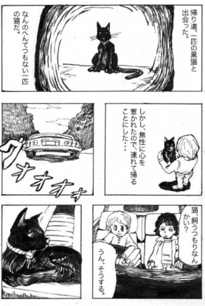 黒猫,漫画,怖い