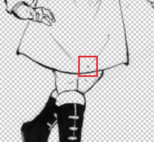 イラストにごみが残っている画像