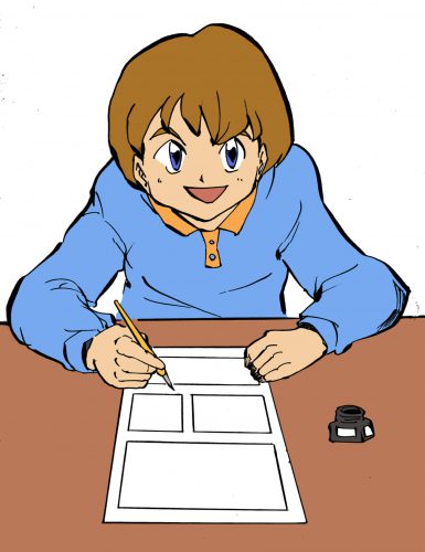 粕川が描かれたイラスト