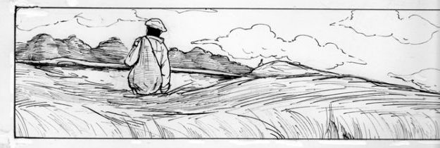 ガスパイクが一人草原を歩く漫画の画像