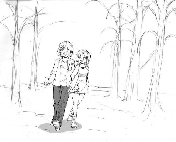 散歩 イラスト