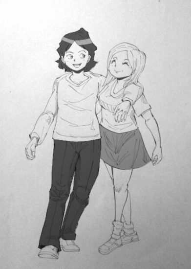 潜在意識 絵 寄り添う男女