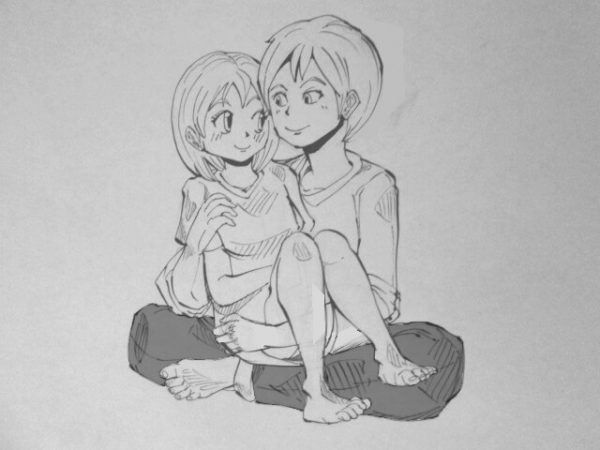 潜在意識 絵 抱っこされてる女性