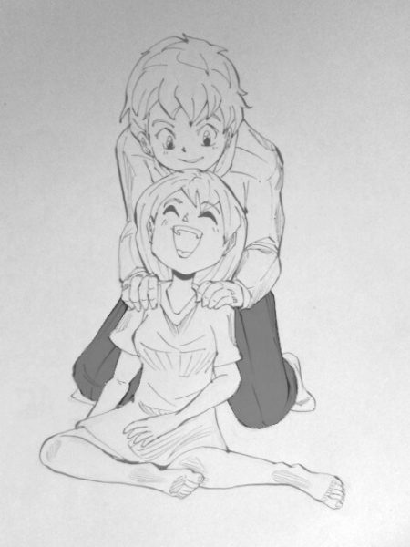 潜在意識 絵 肩をもむ
