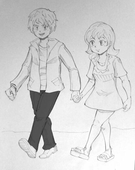潜在意識 絵 手をつなぐ男女