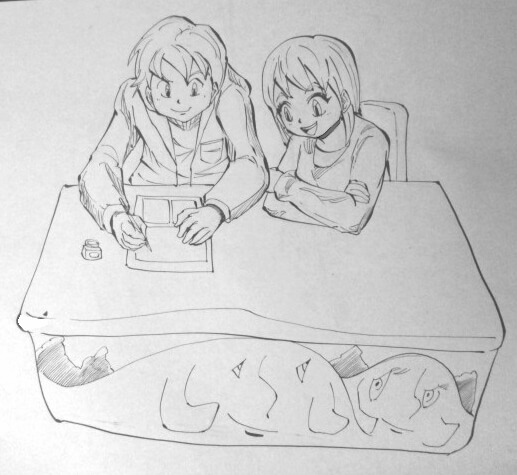 潜在意識 絵 絵を描く男とそれを見る女