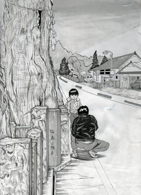 写真を撮られているイラスト