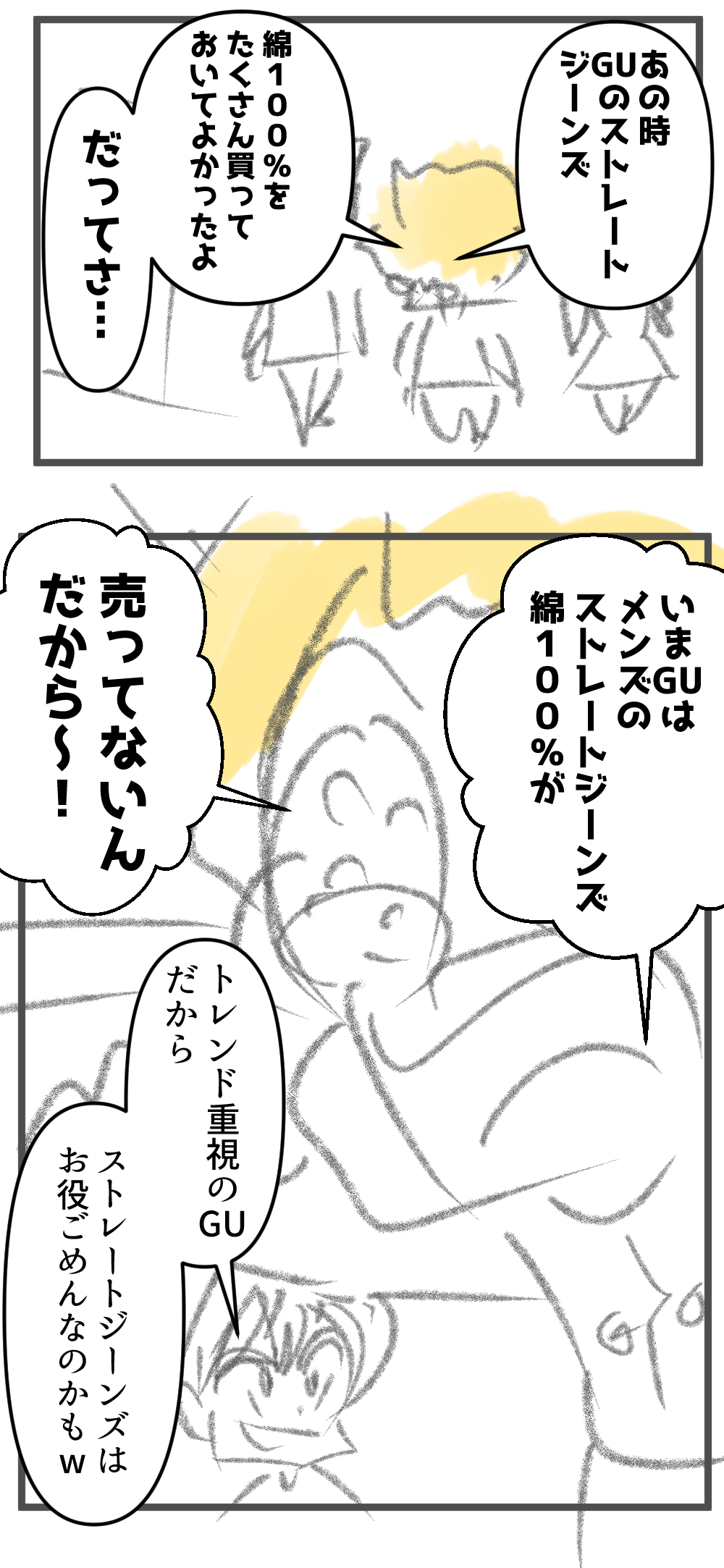 GUのストレートジーンズに足を通して~661話